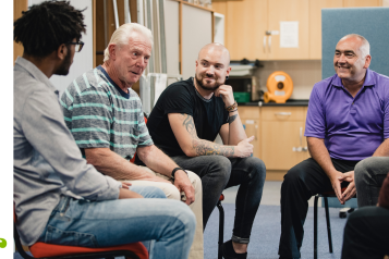 Group of men talking